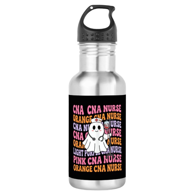 Halloween CNA Krankenschwester Geist Design Edelstahlflasche (Vorderseite)