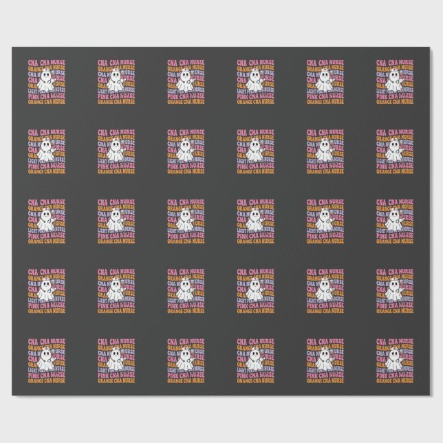 Halloween-CNA-Krankenschwester-Geister-Design Geschenkpapier (Flach)