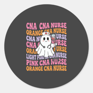 Halloween-CNA-Krankenschwester-Geister-Design Runder Aufkleber