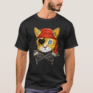 Halloween Co., Flag der niedlichen Piratenkatze Pi T-Shirt