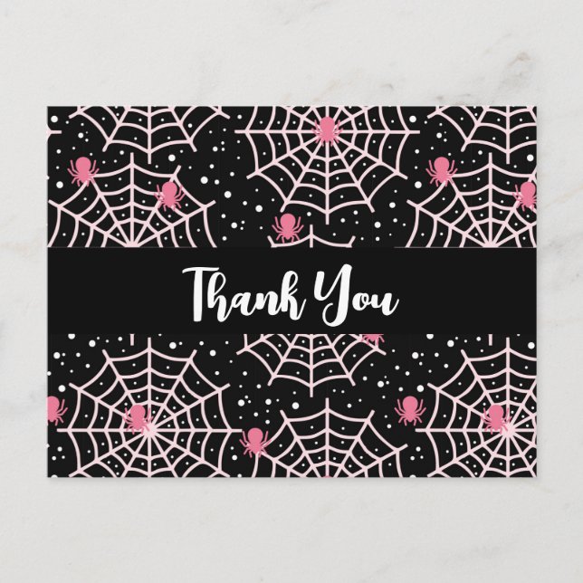 Halloween Coblies & Spiders Pattern Vielen Dank Postkarte (Vorderseite)