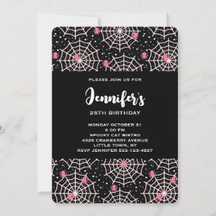 Halloween Cobnets & Spiders Muster Geburtstag Einladung