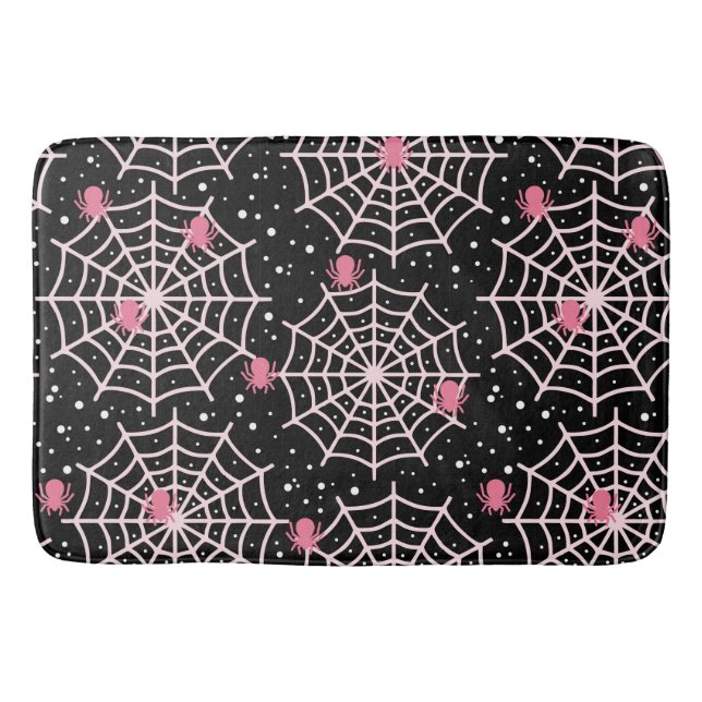 Halloween Cobnets & Spiders Pattern Badematte (Vorderseite)