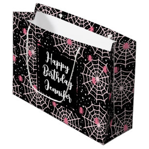 Halloween Cobnets & Spiders Pattern Geburtstag Große Geschenktüte