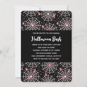 Halloween Cobnets & Spiders Pattern-Party Einladung