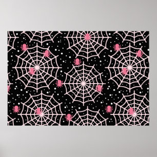 Halloween Cobnets & Spiders Pattern Poster