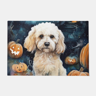 Halloween Cockapoo mit Pumpkins Beängstigend Fußmatte