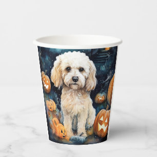 Halloween Cockapoo mit Pumpkins Beängstigend Pappbecher