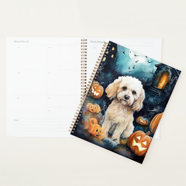 Halloween Cockapoo mit Pumpkins Beängstigend Planer (Anzeige)