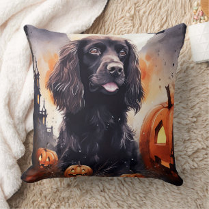 Halloween Cocker Spaniel mit Pumpkins Kissen