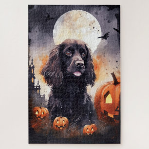 Halloween Cocker Spaniel mit Pumpkins Puzzle