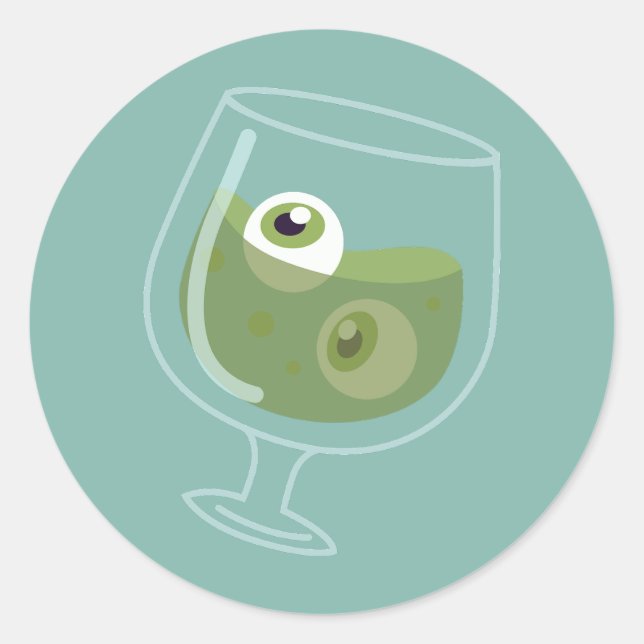 halloween cocktail Augenbrauen spukhafte Augen Runder Aufkleber (Vorderseite)