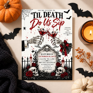 Halloween Cocktail Blüten RIP Grab Gothic Party Einladung