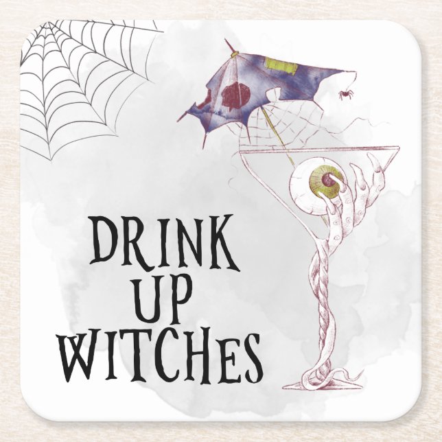 Halloween Cocktail Drink up Hexen Party Rechteckiger Pappuntersetzer (Vorderseite)
