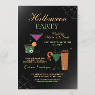 Halloween Cocktail Einladungs-House Party Spooky Einladung