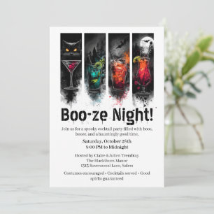 Halloween Cocktail Party   Booze Night Einladung