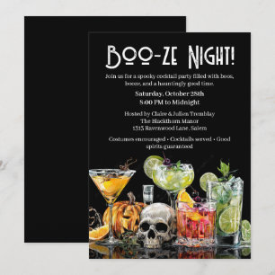 Halloween Cocktail Party   Booze Night Einladung