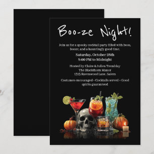 Halloween Cocktail Party   Booze Night Einladung