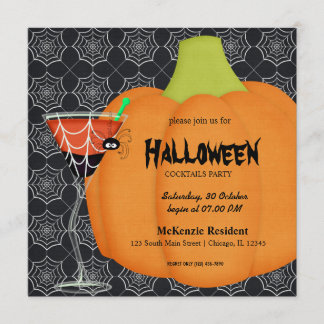 Halloween Cocktail Party Einladung