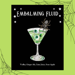 Halloween Cocktail Party Eyeball Martini Rezept Poster