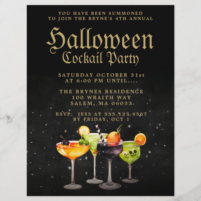 Halloween Cocktail Party Flyer (Vorne)