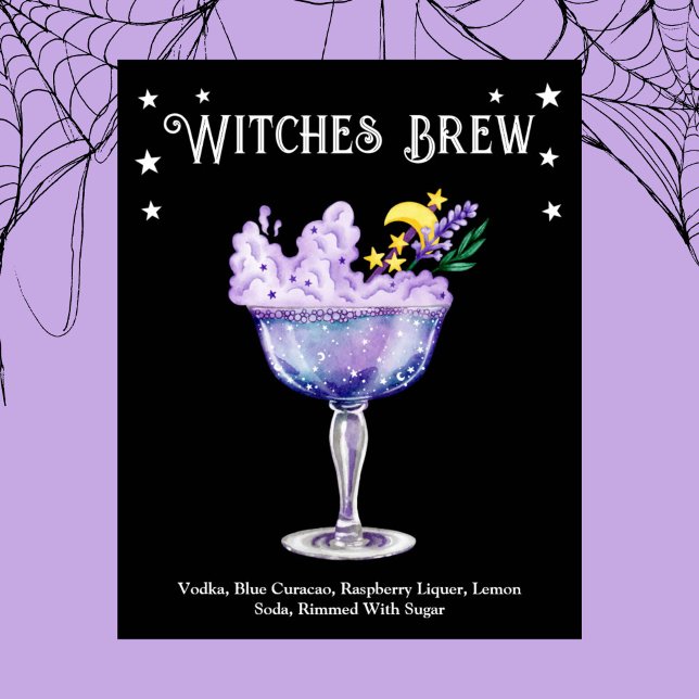 Halloween Cocktail Party Hexenrezepte Poster (Halloween Cocktail Party Witch Recipe Poster)