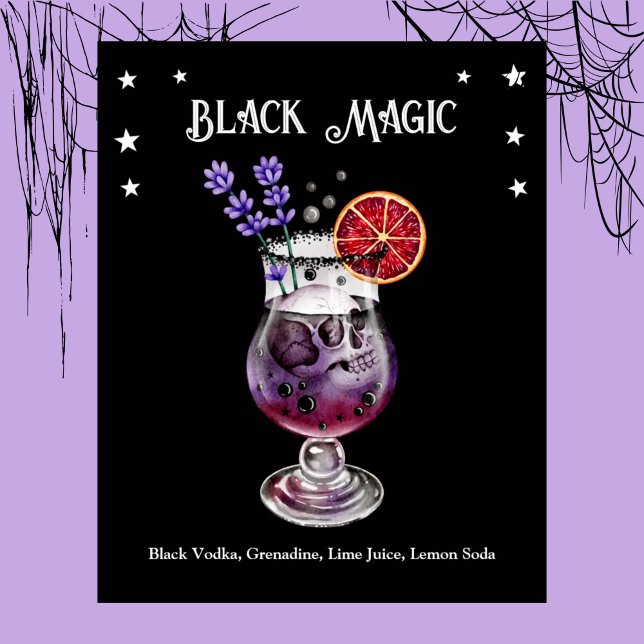 Halloween Cocktail Party mit Skulptur Poster (Halloween Cocktail Party with Skull Recipe Poster)