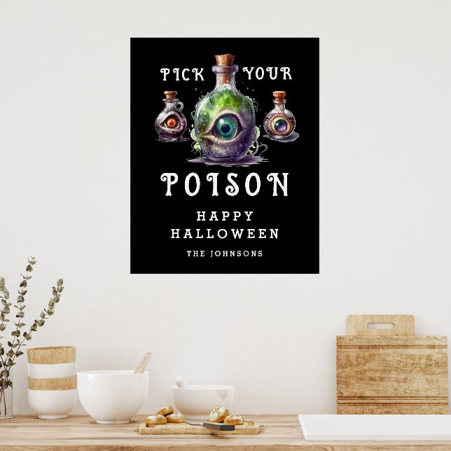 Halloween Cocktail Party Pick Your Poison Poster (Küche)