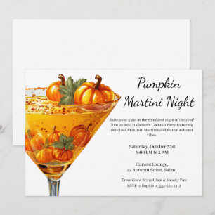 Halloween Cocktail Party   Pumpkin Martini Einladung
