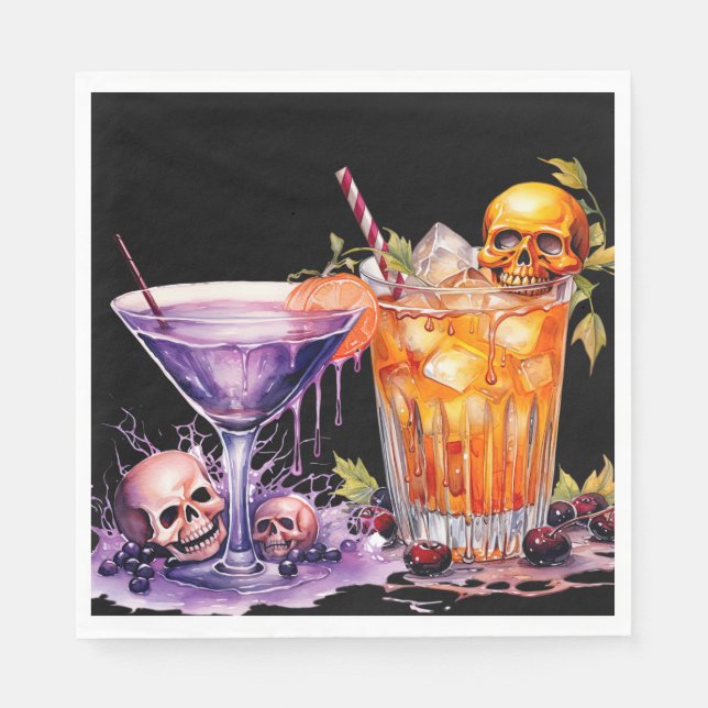 Halloween Cocktail Party Serviette (Vorderseite)