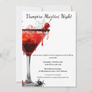 Halloween Cocktail Party   Vampire Martini Einladung