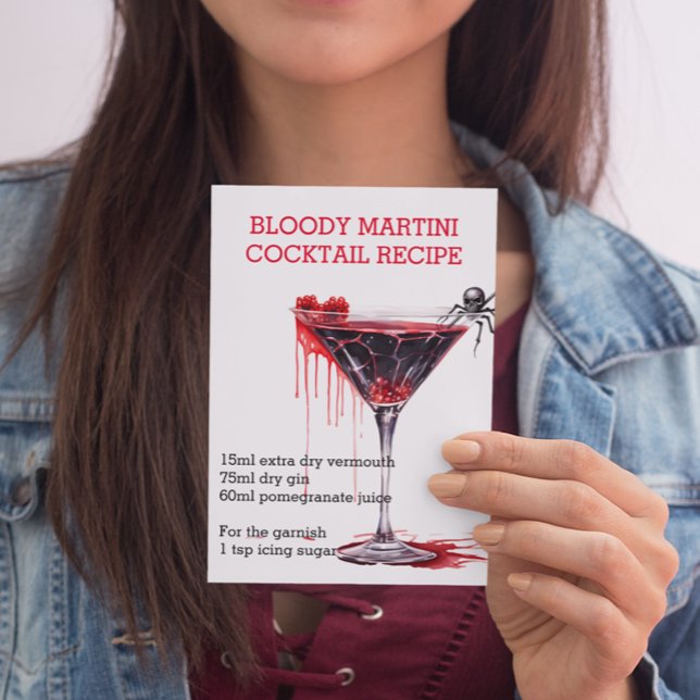 Halloween Cocktail Rezept Bloody Martini Postkarte (Von Creator hochgeladen)