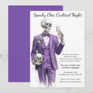 Halloween-Cocktailparty Spuknacht im Chic-Stil Einladung