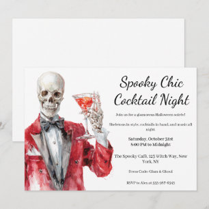 Halloween-Cocktailparty Spuknacht im Chic-Stil Einladung