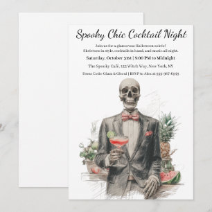 Halloween-Cocktailparty Spuknacht im Chic-Stil Einladung