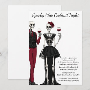 Halloween-Cocktailparty Spukschicke Nacht Einladung