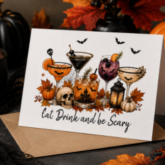 Halloween-Cocktails Herbstgetränke Party Karte