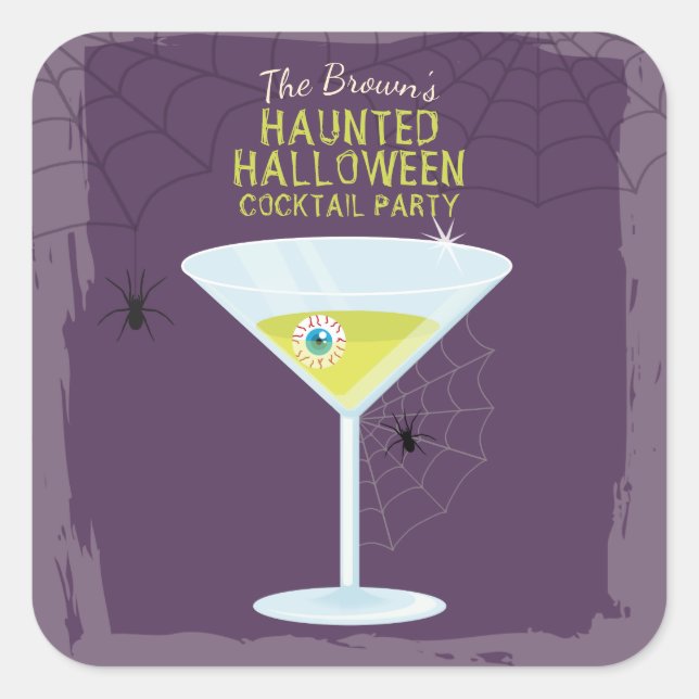 Halloween Cocktails Quadratischer Aufkleber (Vorderseite)