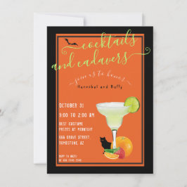 Halloween Cocktails und Cadavers Strange Parody Einladung