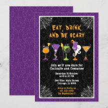 Halloween-Cocktails- und Kostüm-Party Lila