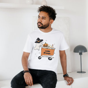HALLOWEEN CODE ORANGE GHOST PUSHING SHOPPPING CART T-Shirt