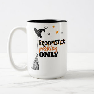 Halloween Coffee Broomstick Parkplatz Funny Zweifarbige Tasse