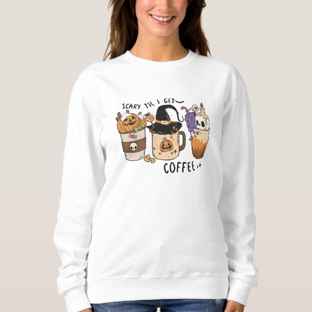 Halloween Coffee Cup Sweatshirt (Vorderseite)