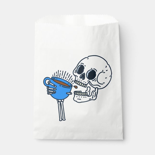 halloween coffee drink skelett blau geschenktütchen (Vorderseite)