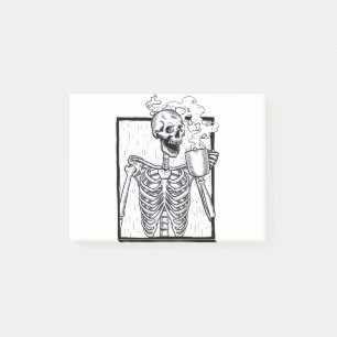 halloween coffee drink skelett post-it klebezettel