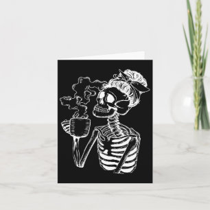 Halloween Coffee Drink Skelettlehrer Lazy Di Karte