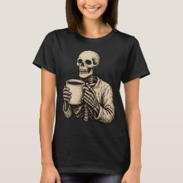 Halloween Coffee Lover T - Shirt - Spooky Skeletts