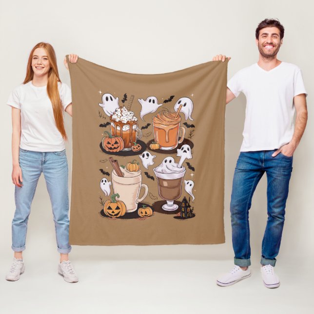 Halloween Coffee Niedlich Fall Ice Coffee Lover Ge Fleecedecke (Beispiel)