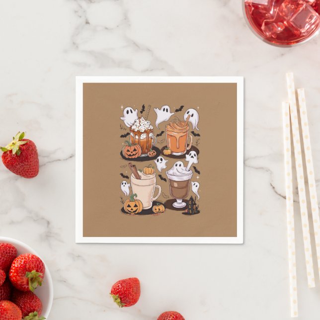 Halloween Coffee Niedlich Fall Ice Coffee Lover Ge Serviette (Beispiel)