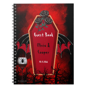 Halloween-Coffin und Bat Wings-Gästebuch Notizblock